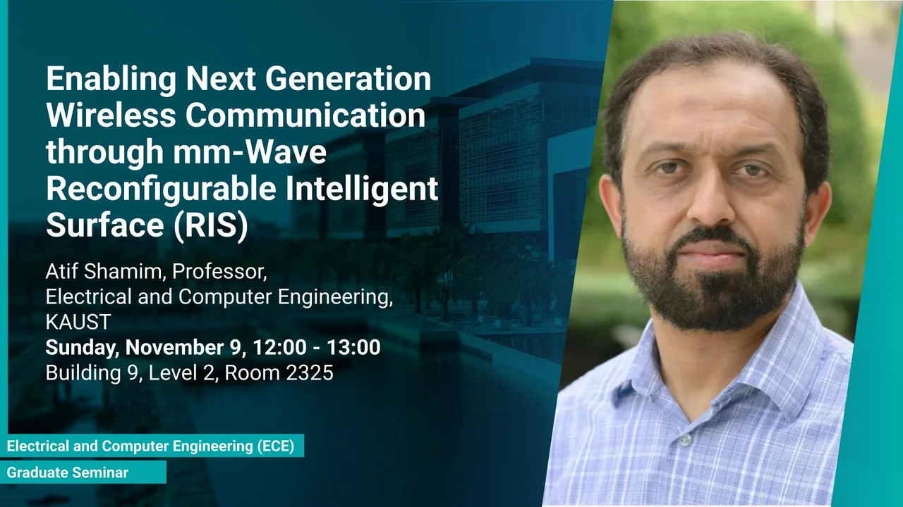 KAUST-ECE-Graduate-Seminar-Atif-Shamim-Enabling-Next-Generation-Wireless-Communication-through-mm-Wave-Reconfigurable-Intelligent-Surface-(RIS)